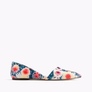 J Crew Sloan d'Orsay flats in tie-dye canvas
